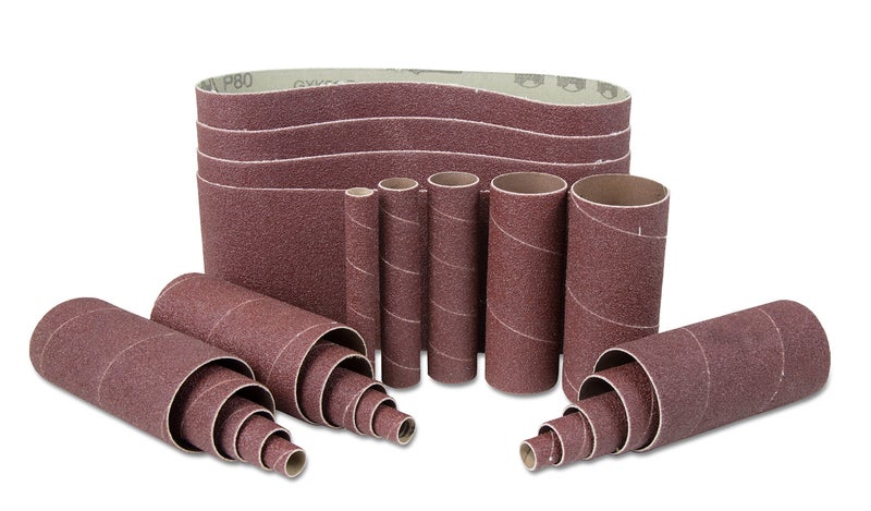 WEN 6524SP120 120-Grit Combination Belt and Sleeve Sandpaper Set, 24-Pack - Image 1